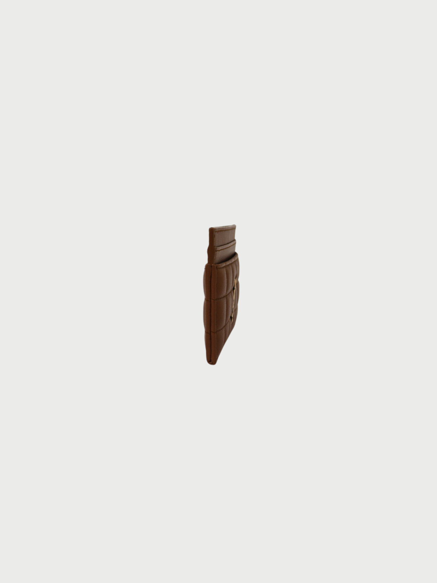 Yves Saint Laurent 2000s Brown Leather Logo Card Case