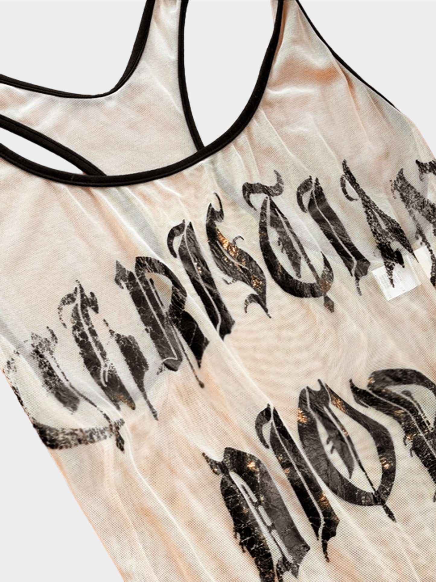 Christian Dior by John Galliano SS 2002 Black and Beige Gothic Bodysuit