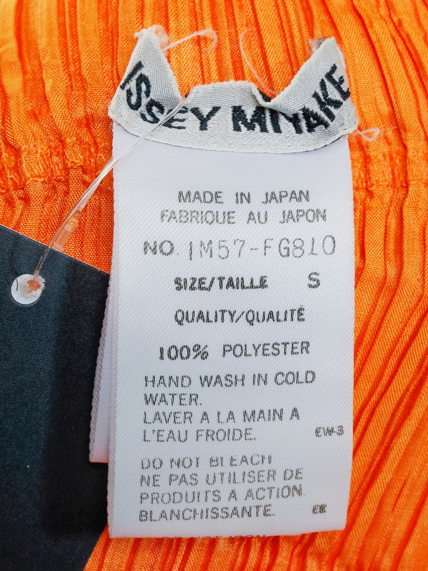Issey Miyake 2007 Archival Orange Diagonal Pleat Skirt