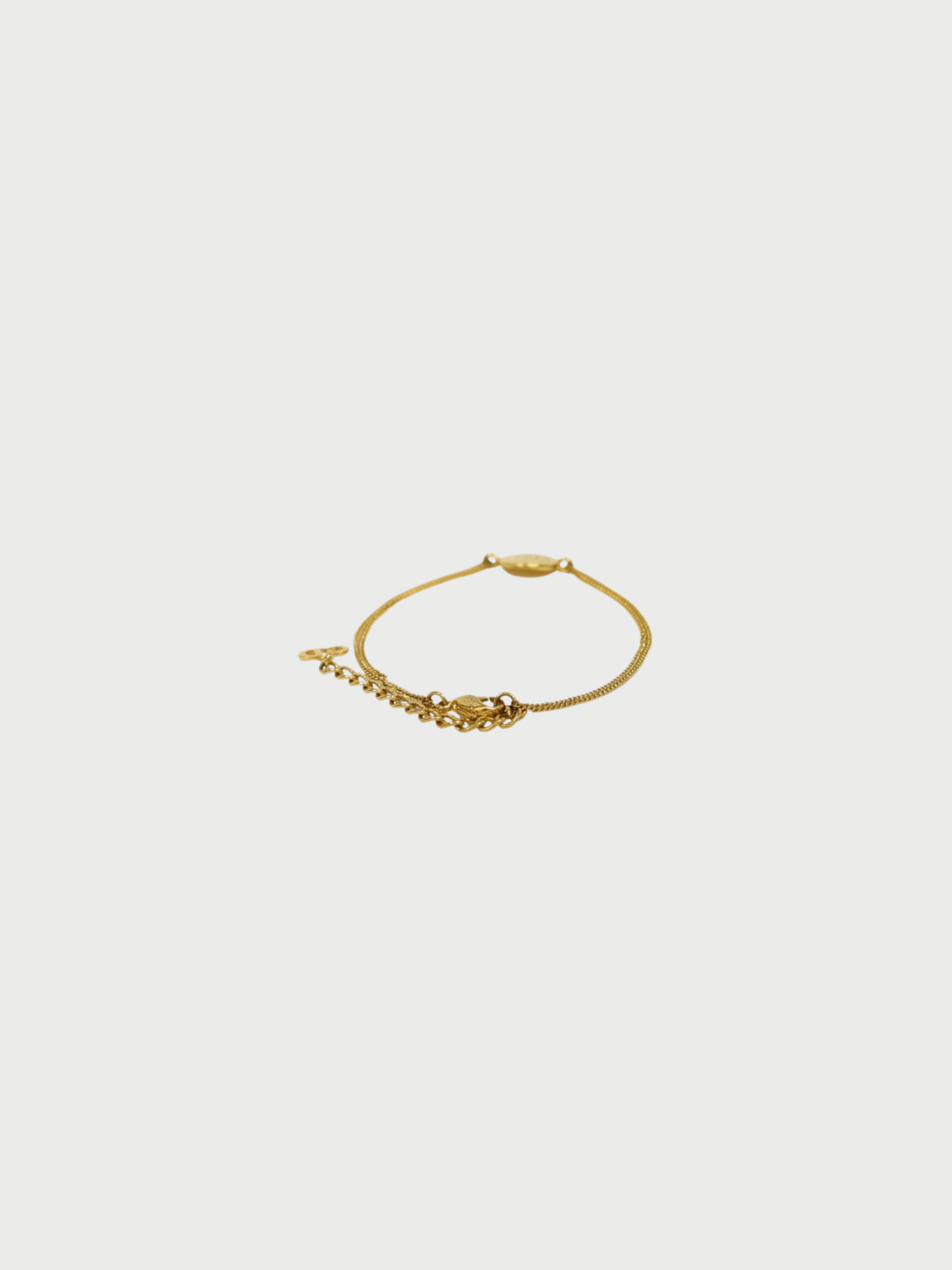 Christian Dior 2000s Gold Plated Metal Circle Logo Bracelet