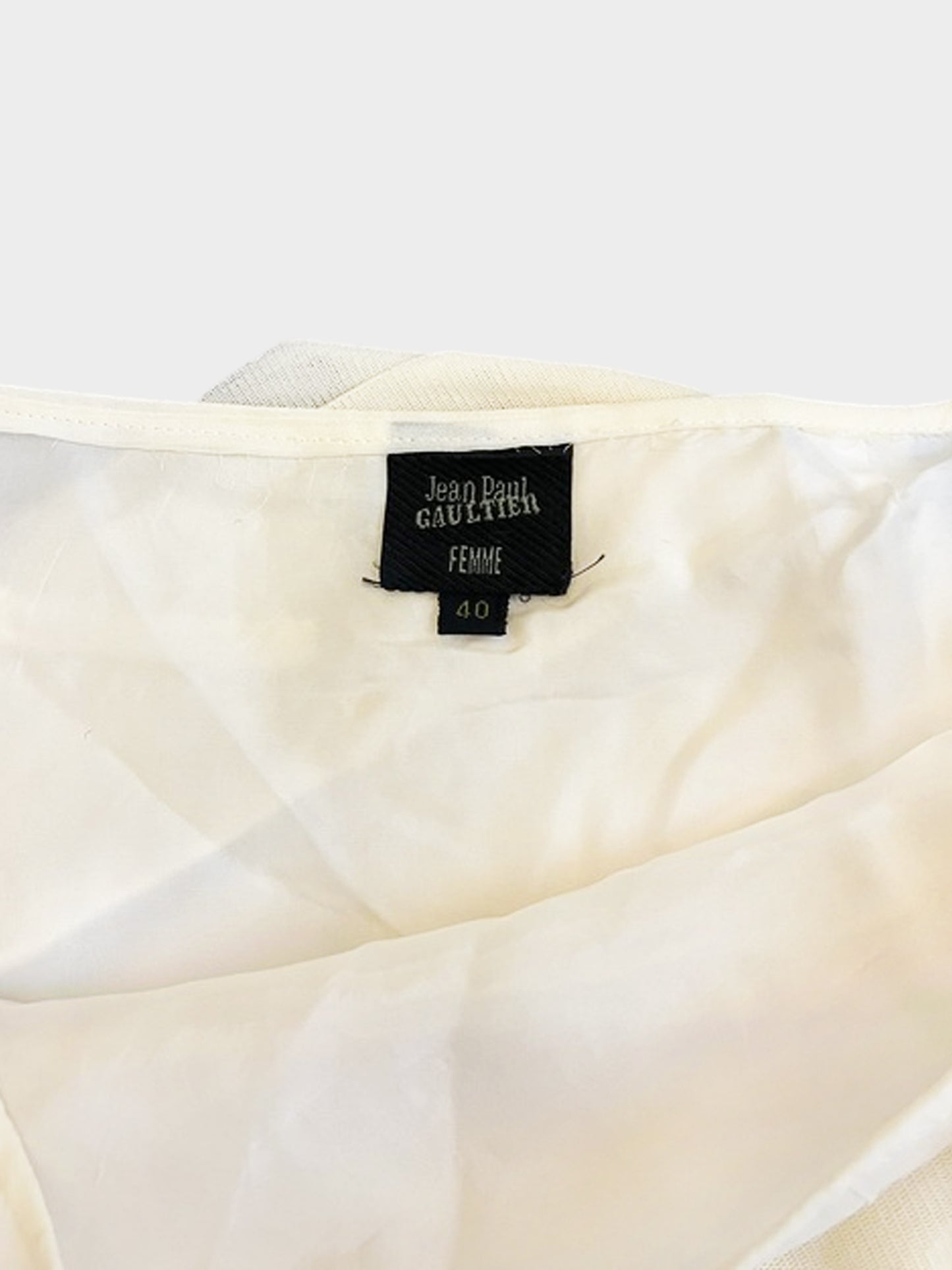 Jean Paul Gaultier 2000s Cream Asymmetrical-style Sheer Ruffle Skirt