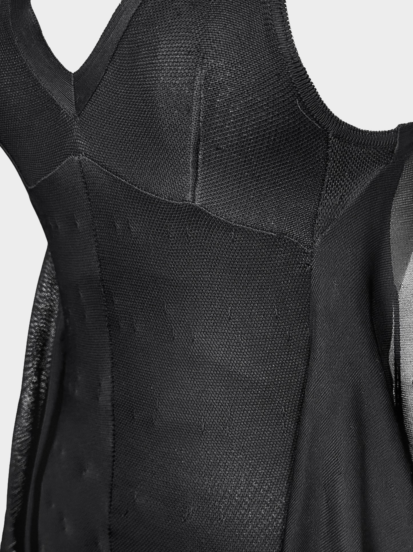 Chanel by Karl Lagerfeld SS 2009 Black Ruffled Mesh Dress