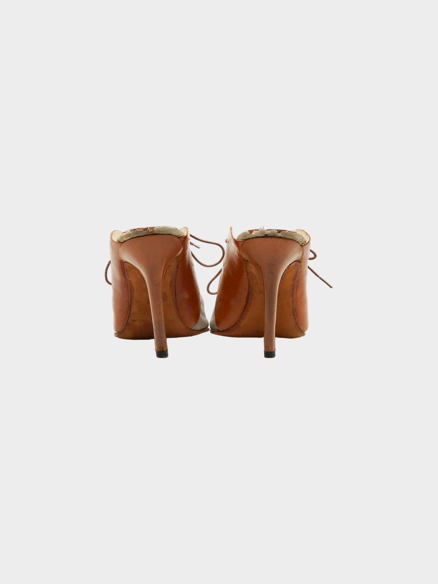 Chanel by Karl Lagerfeld SS 1999 Two-tone Leather and Satin Massaro Heels