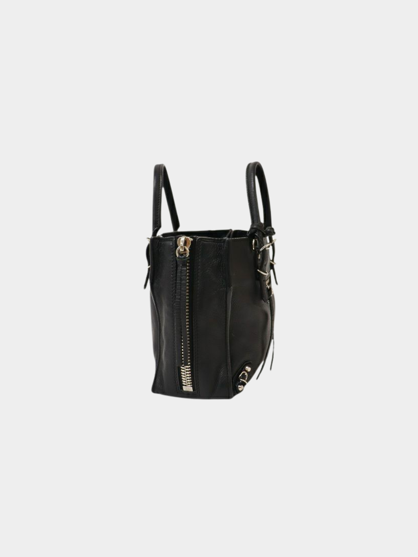 Balenciaga 2010s Black Leather Papier Mini Bag