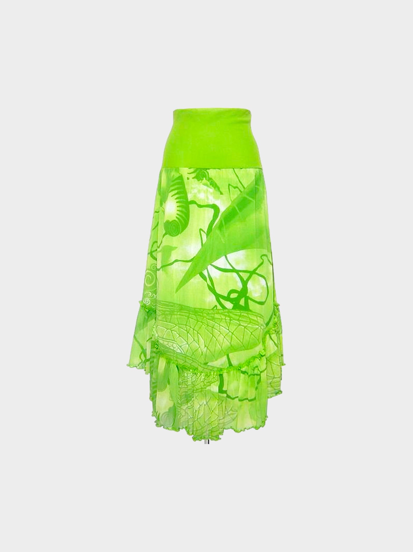 Jean Paul Gaultier Early 2000s Green Frill Skirt Dress