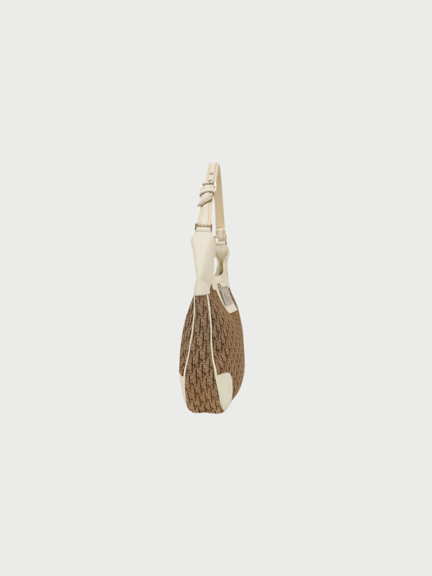 Christian Dior 2006 Beige White Trotter Canvas Street Chic One-Shoulder Bag