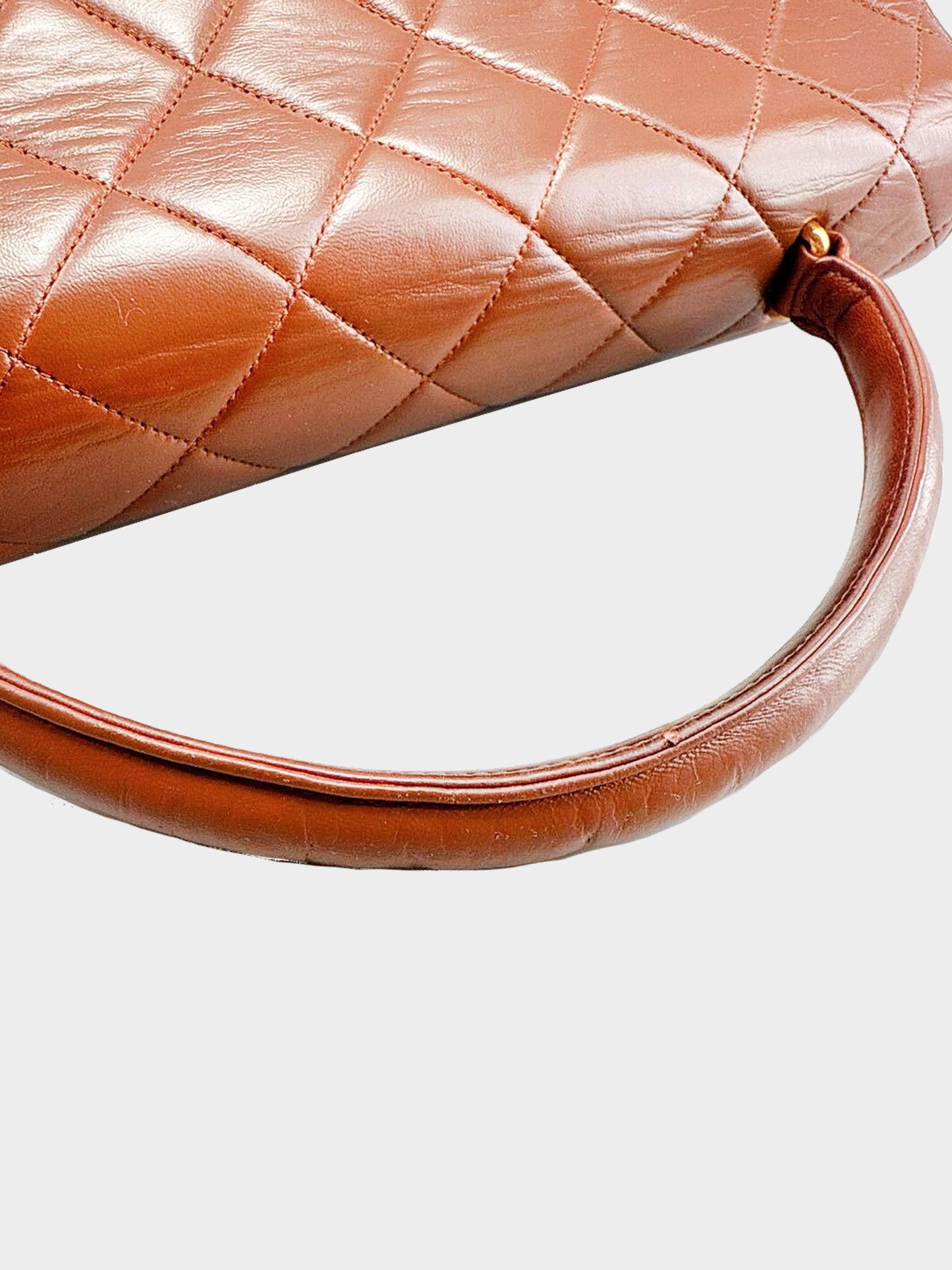 Chanel 1990s Brown Lambskin Kelly Flap Bag