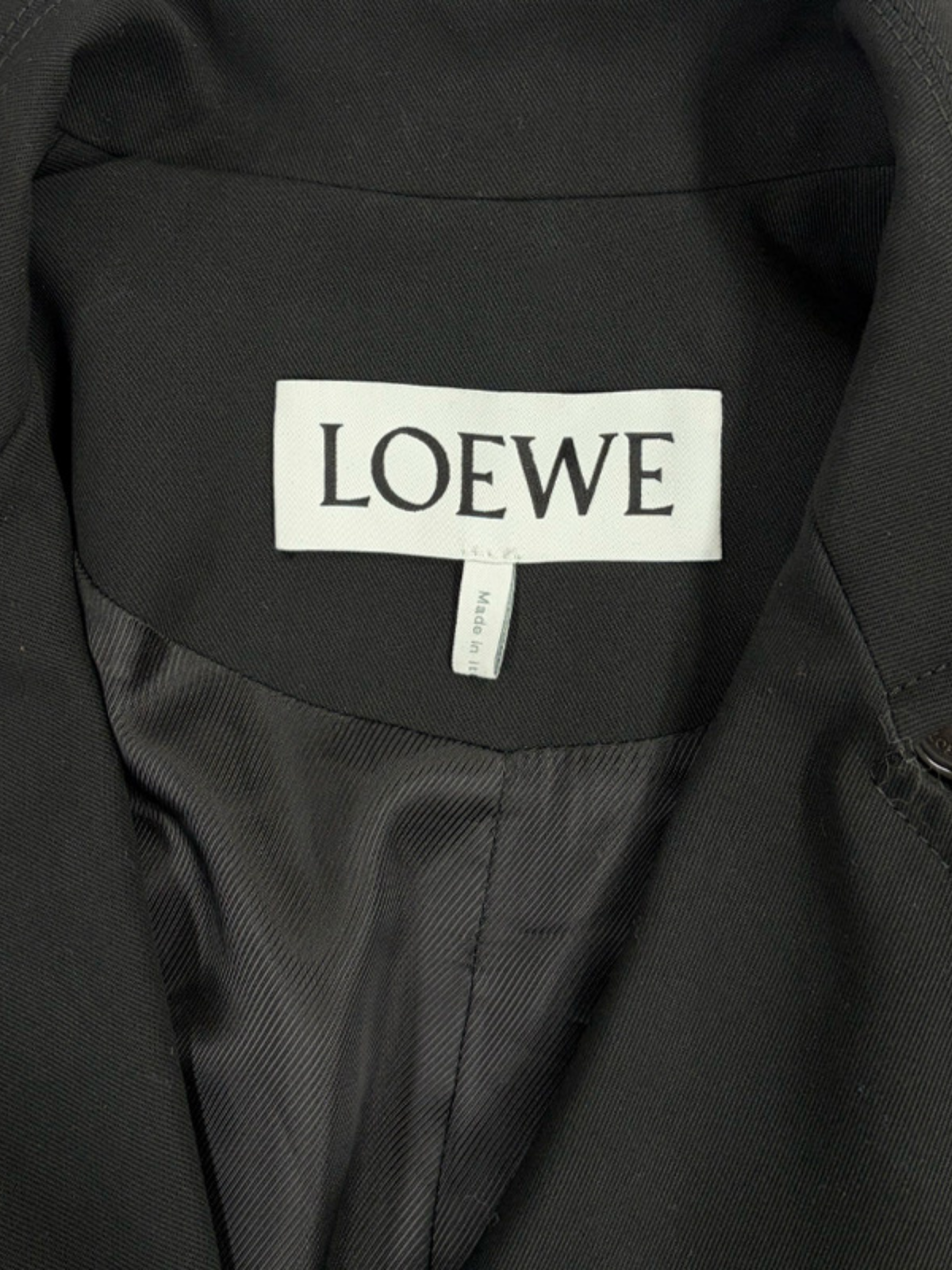 Loewe 2020s Black Cotton Anagram Short Coat