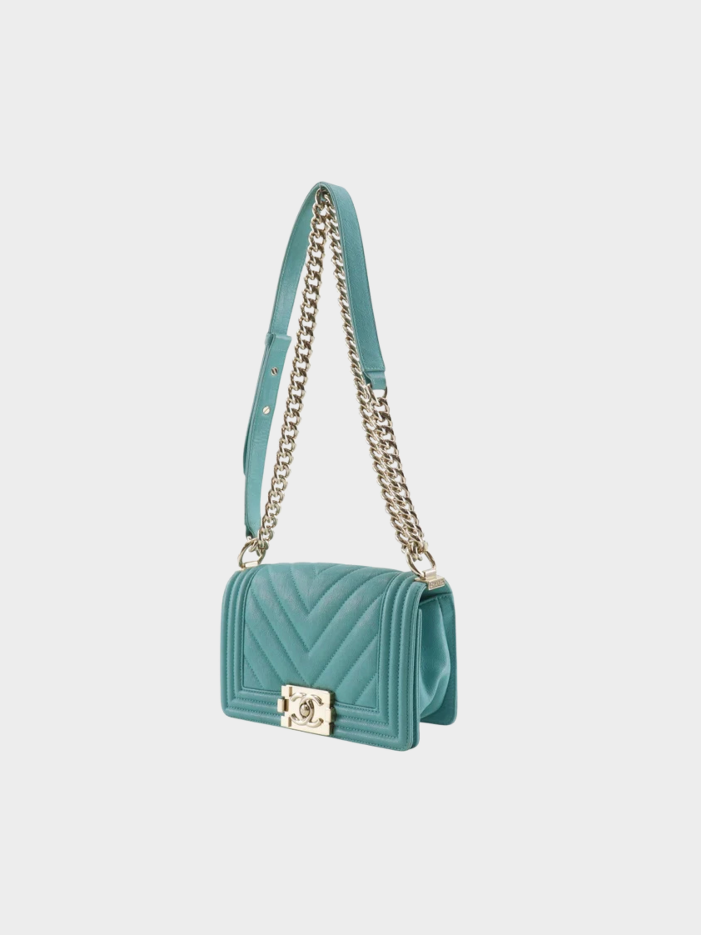 Chanel 2019 Green Caviar Leather Boy Chanel Shoulder Bag