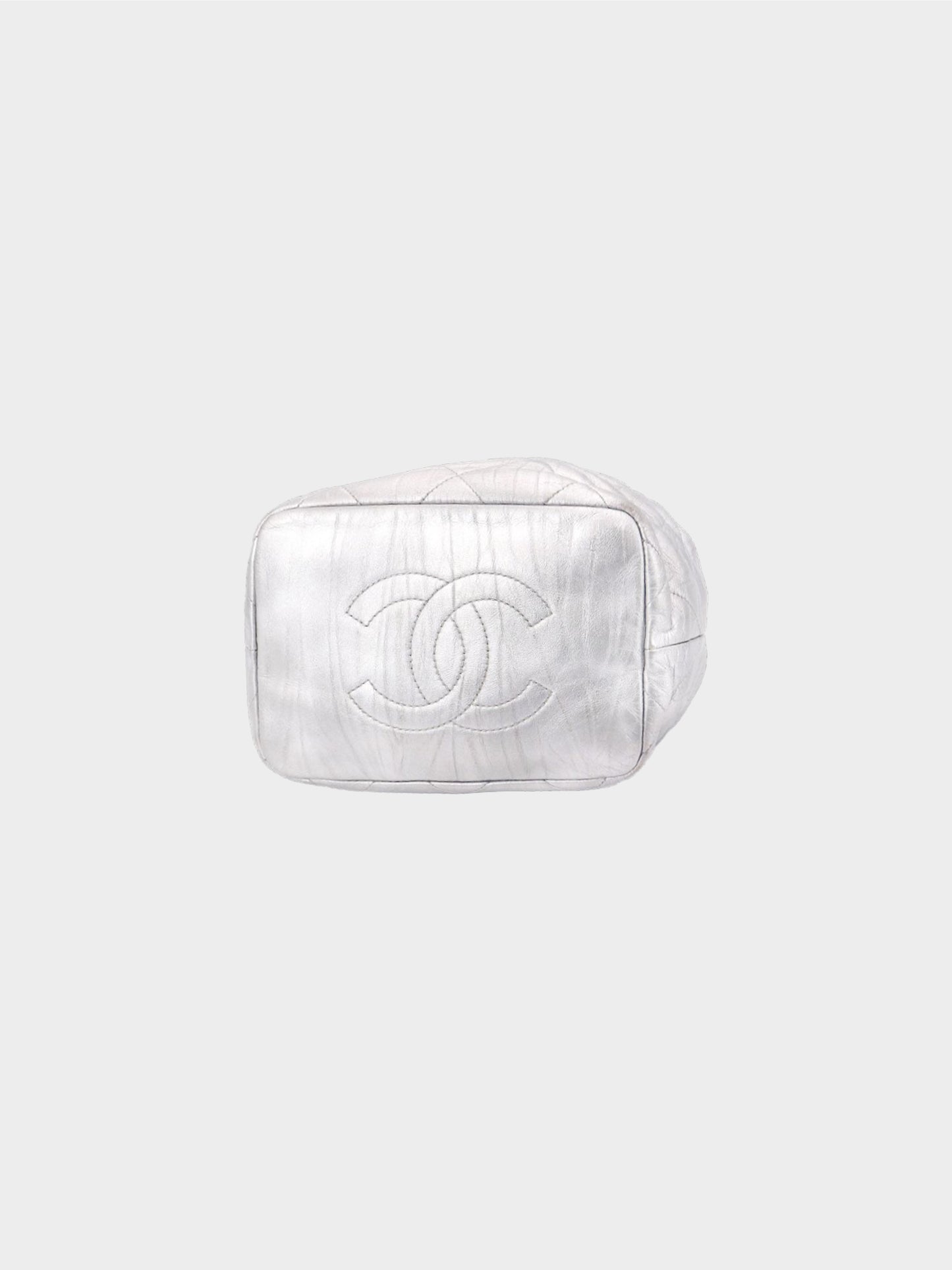 Chanel 2017-2018 Silver 2-Way Drawstring Bucket Bag