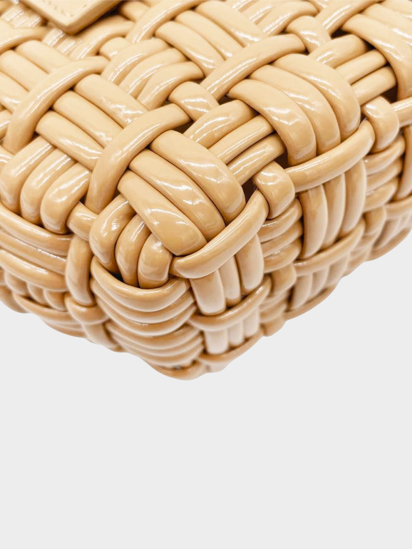 Balenciaga FW 2021 Nude Bistro Xs Woven Faux-leather Basket Bag