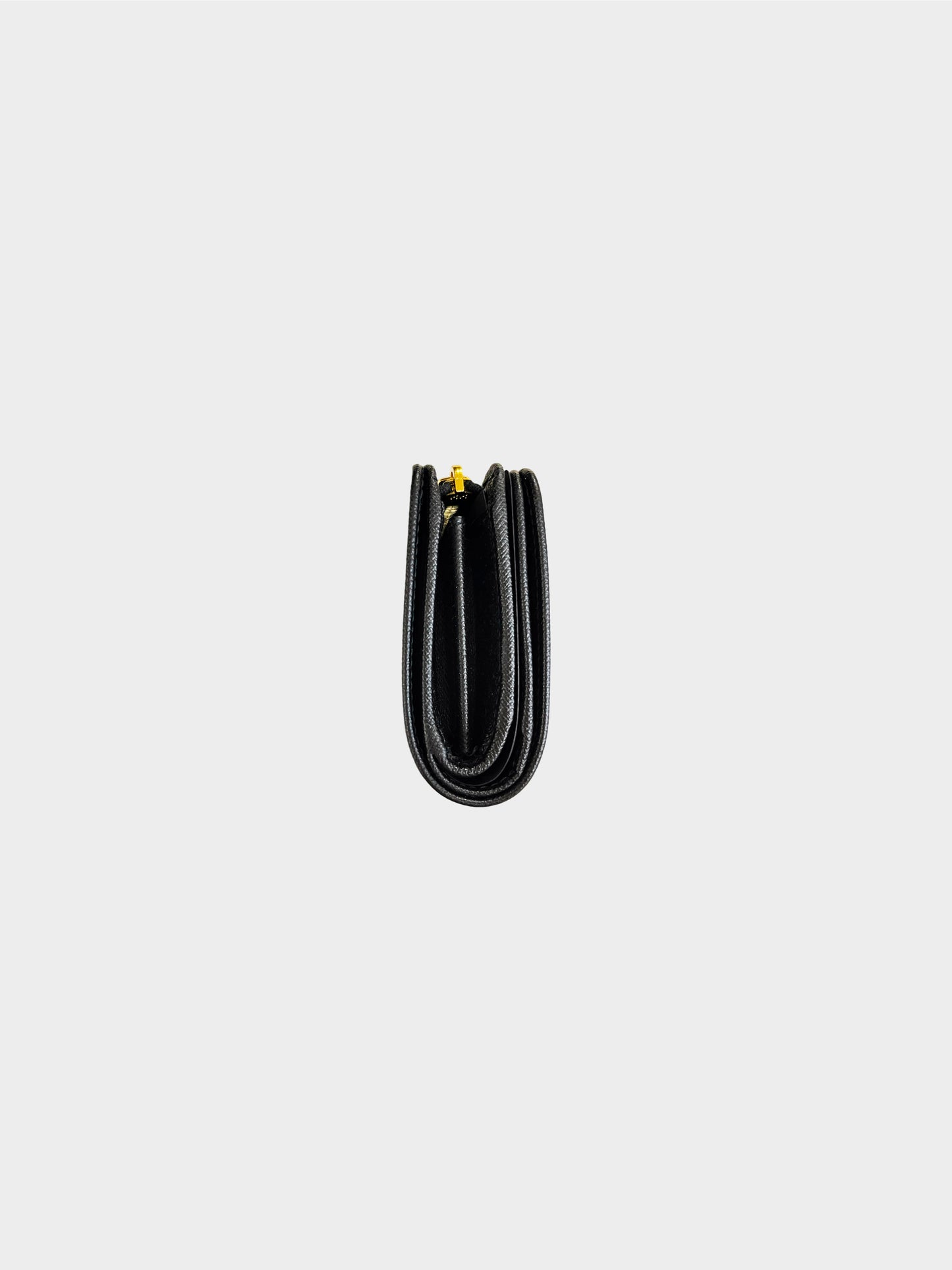Prada 2010s Black Small Saffiano Leather Wallet