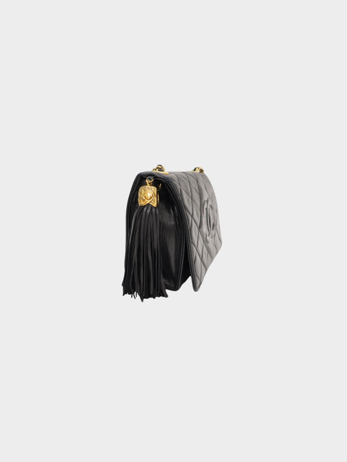 Chanel 2009 Black Lambskin Matelassé Chain Shoulder Bag