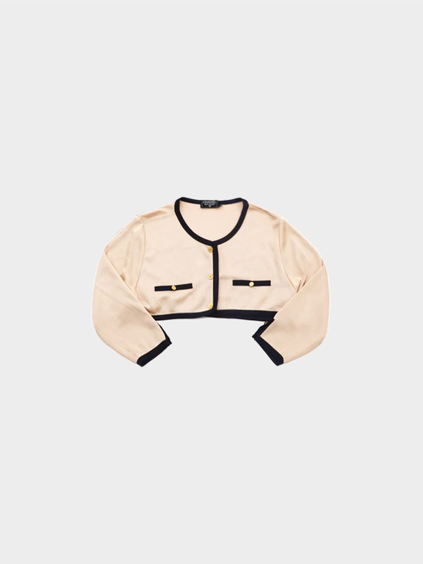 Chanel 1990s Black and Beige Cardigan Dress Set