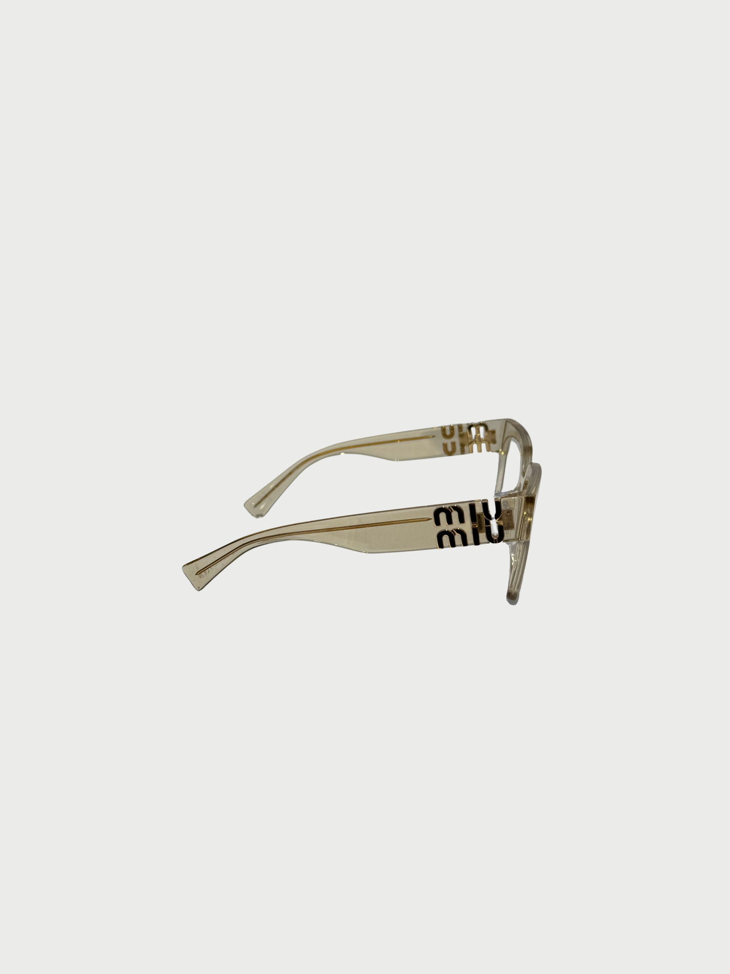 Miu Miu 2020s Sand Transparent Acetate MU 04UV Square Optical Glasses
