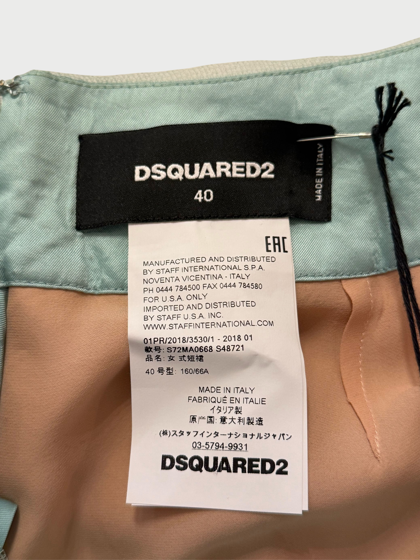 Dsquared2 2018 Mint Lace Mermaid Skirt