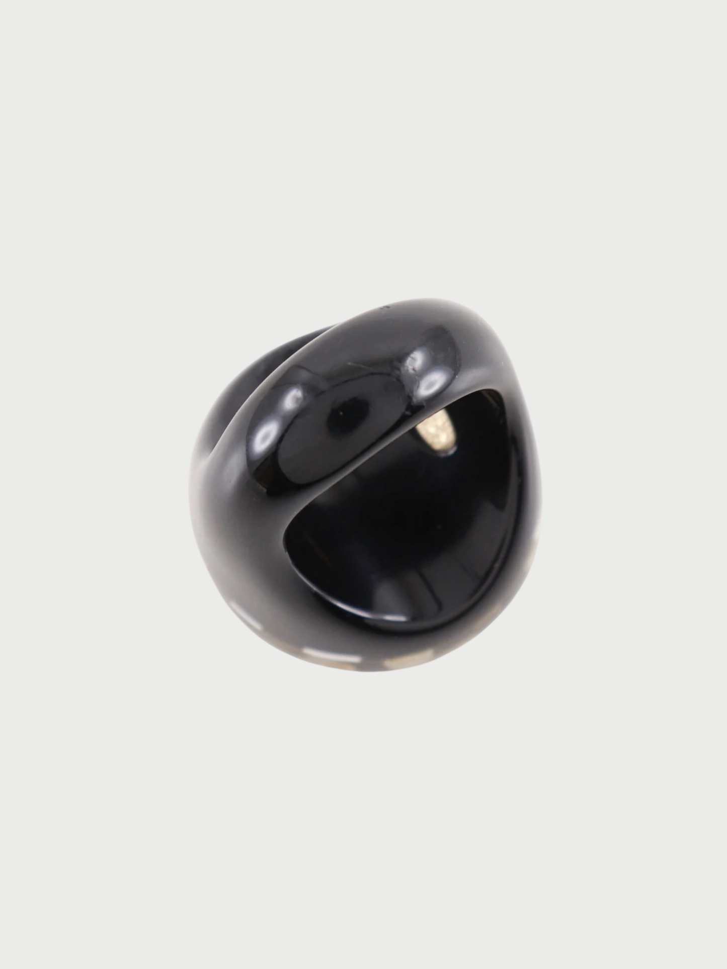 Chanel 2000s White Resin Faux Pearl CC Logo Ring