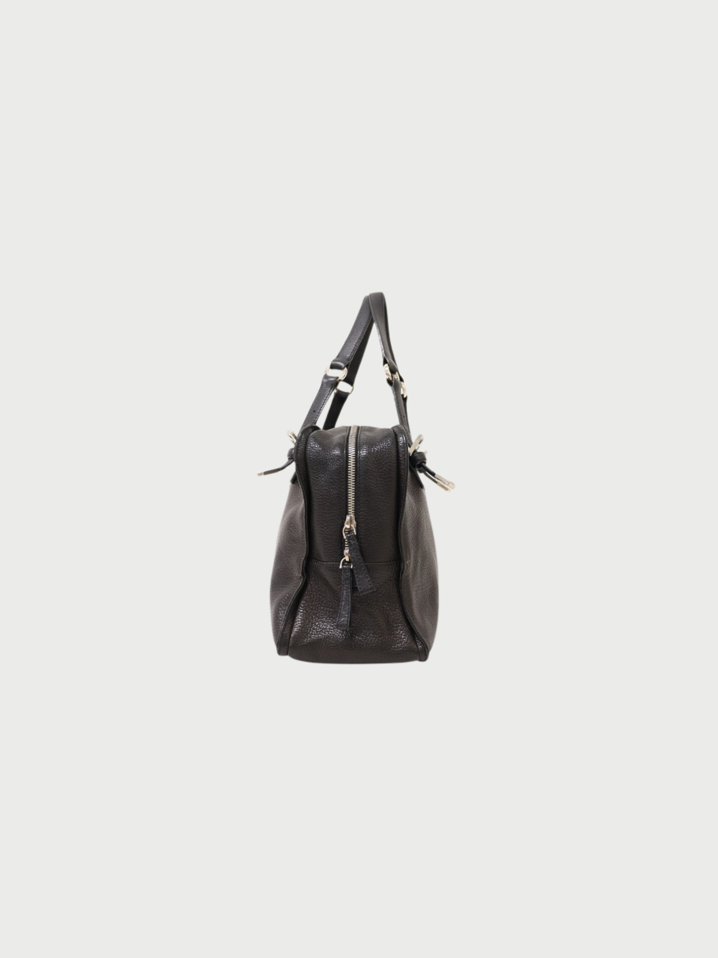 Loewe 2000s Black Leather Anagram Studded Handbag