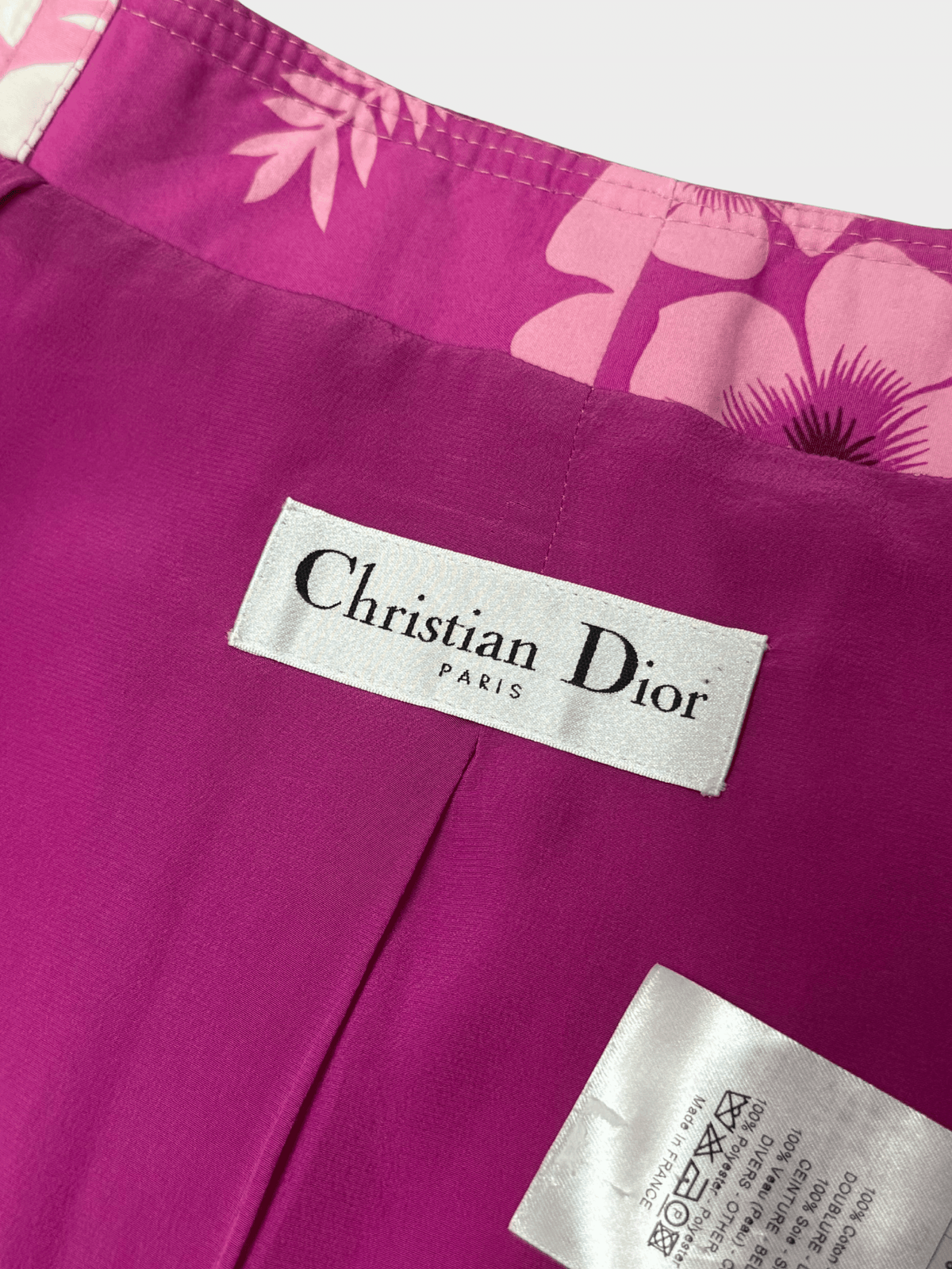 Christian Dior 2000s Pink Hibiscus Floral Top