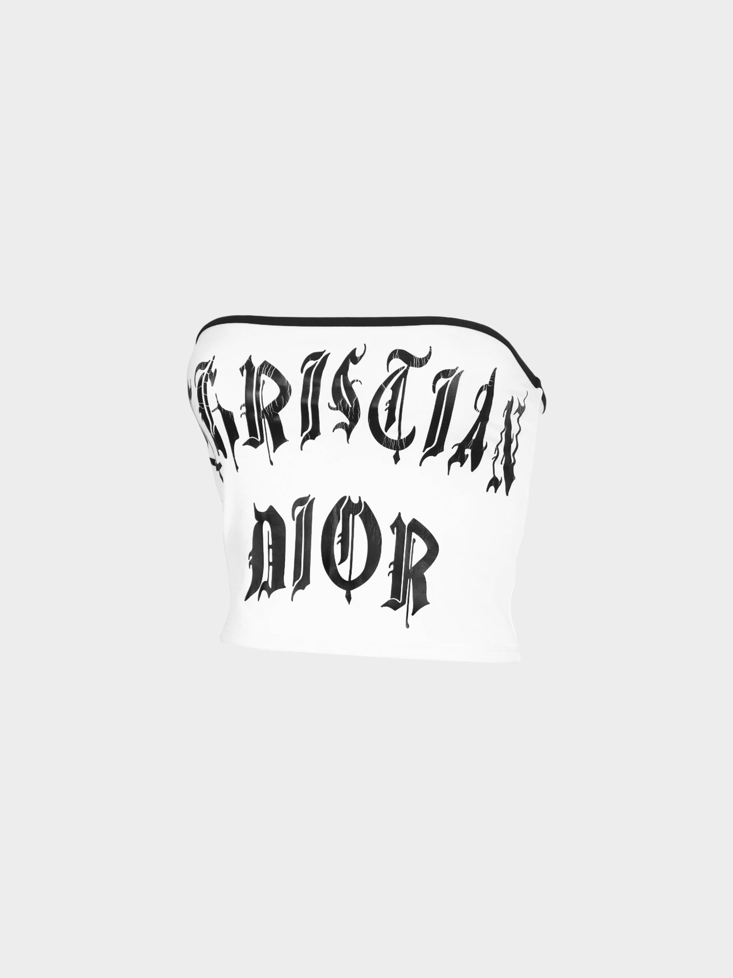 Christian Dior SS 2002 Black and White Gothic Hardcore Swim Tube Top