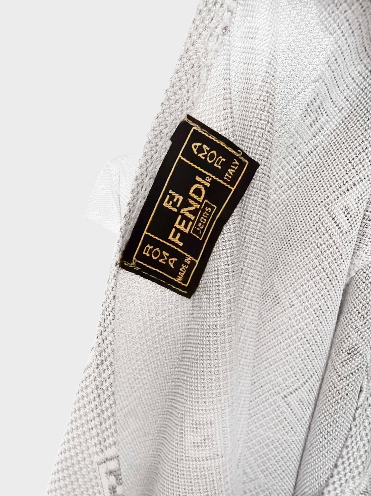 Fendi 2000s White FF Logo Knit Top