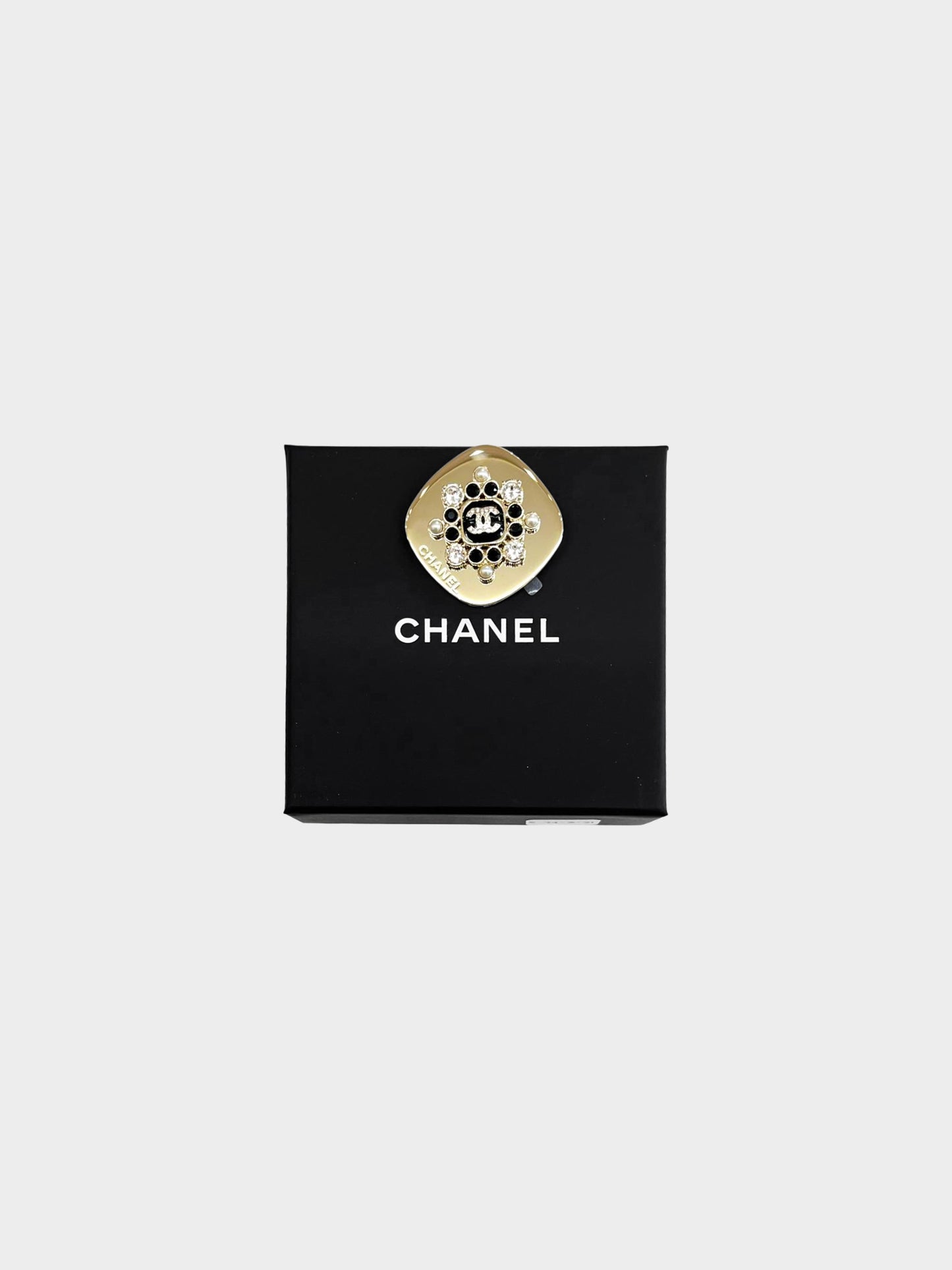 Chanel 2023 Crystal and Pearl CC Brooch