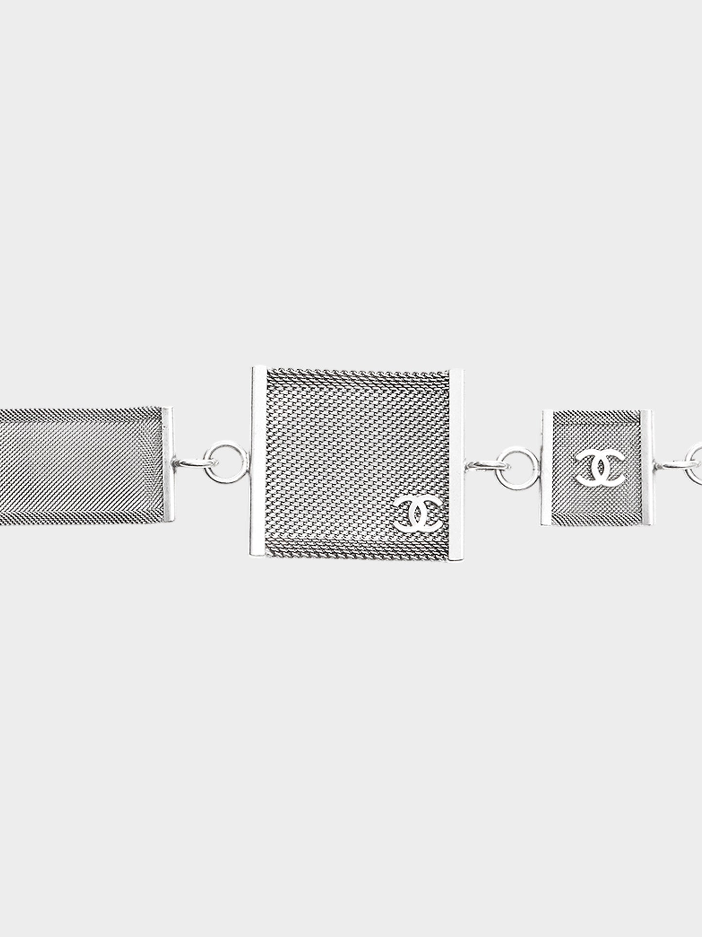 Chanel Fall 1999 Silver Chainmail CC Choker Necklace
