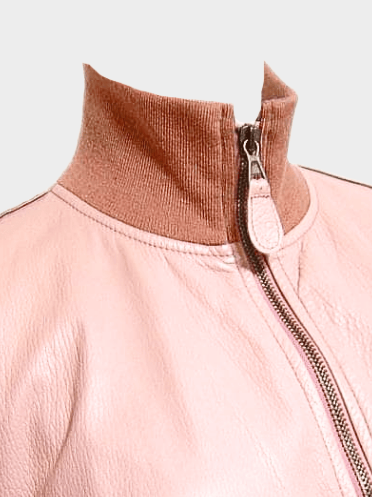 Jean Paul Gaultier 1990s Pink Beige Sheepskin Leather Short Sleeve Jacket