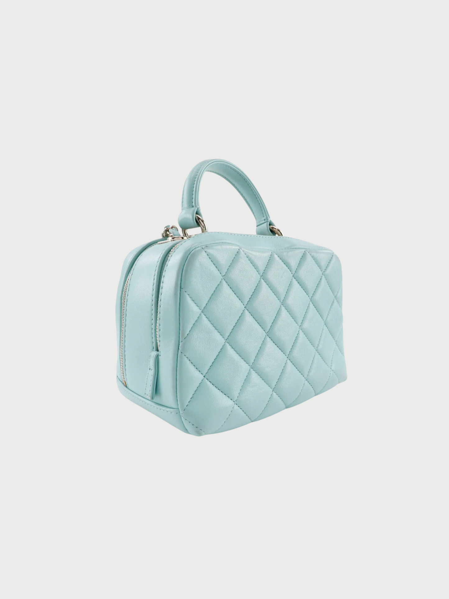 Chanel 2010s Light Blue Calfskin Trendy COCO Mark Handbag