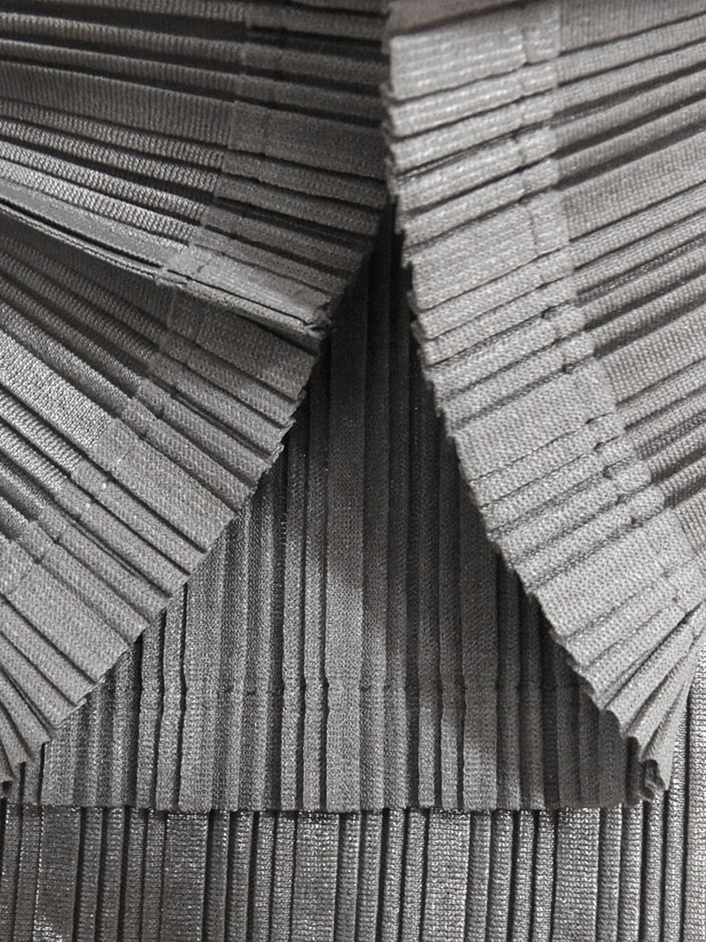 Issey Miyake Pleats Please AW 2000 Metallic Grey Turtleneck Top