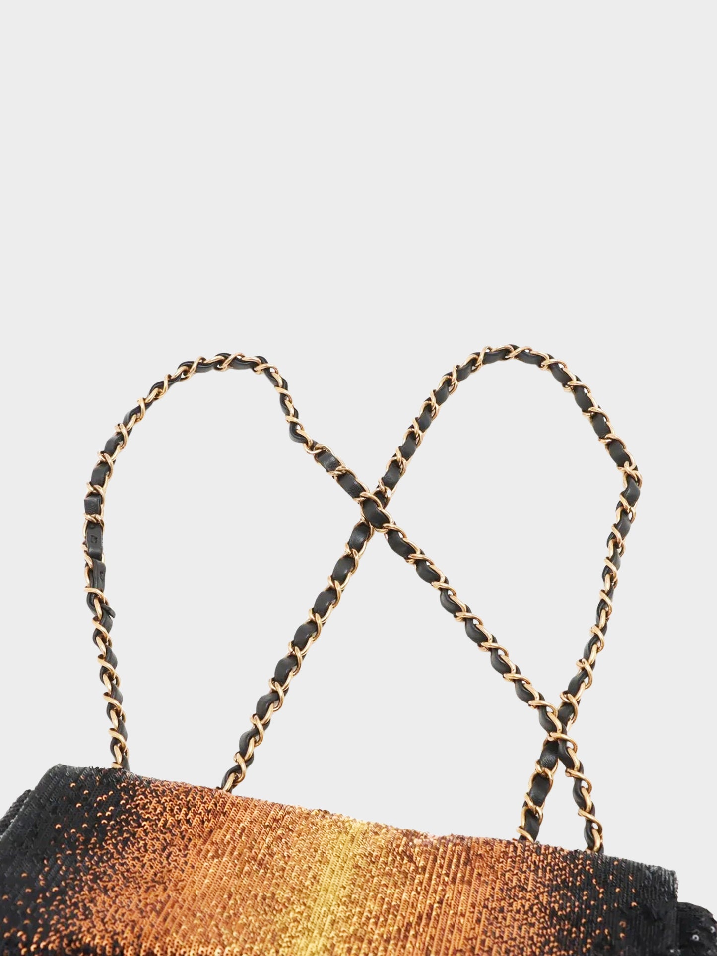 Chanel 2017-2018 Black and Brown Ombre Sequin Medium Classic Single Flap Bag