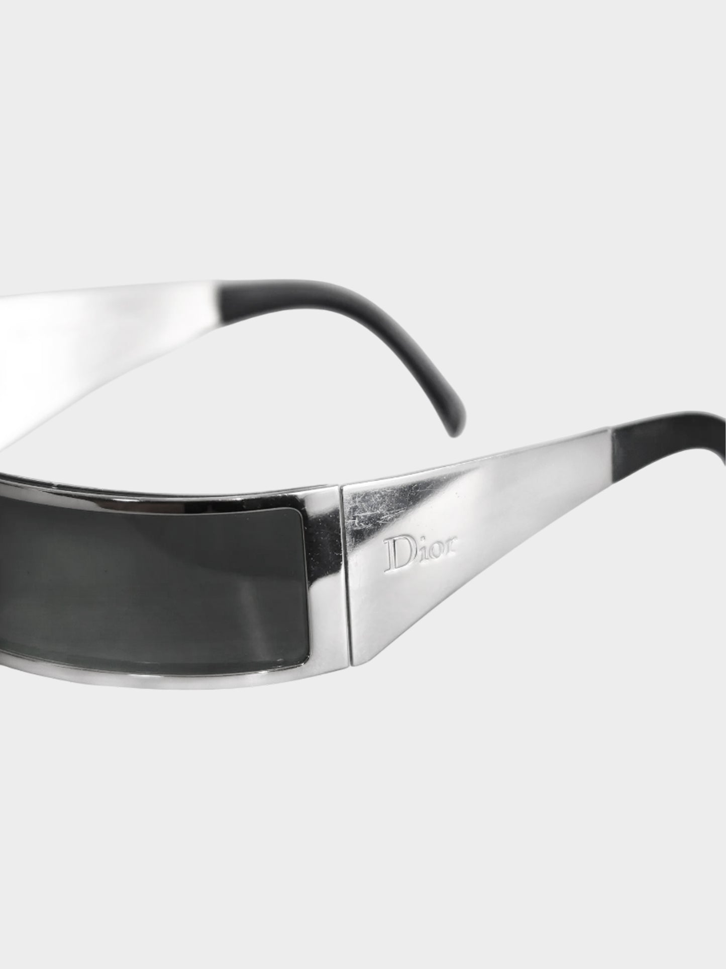 Christian Dior Early 2000s Rare Runway Silver Punk Sunglasses