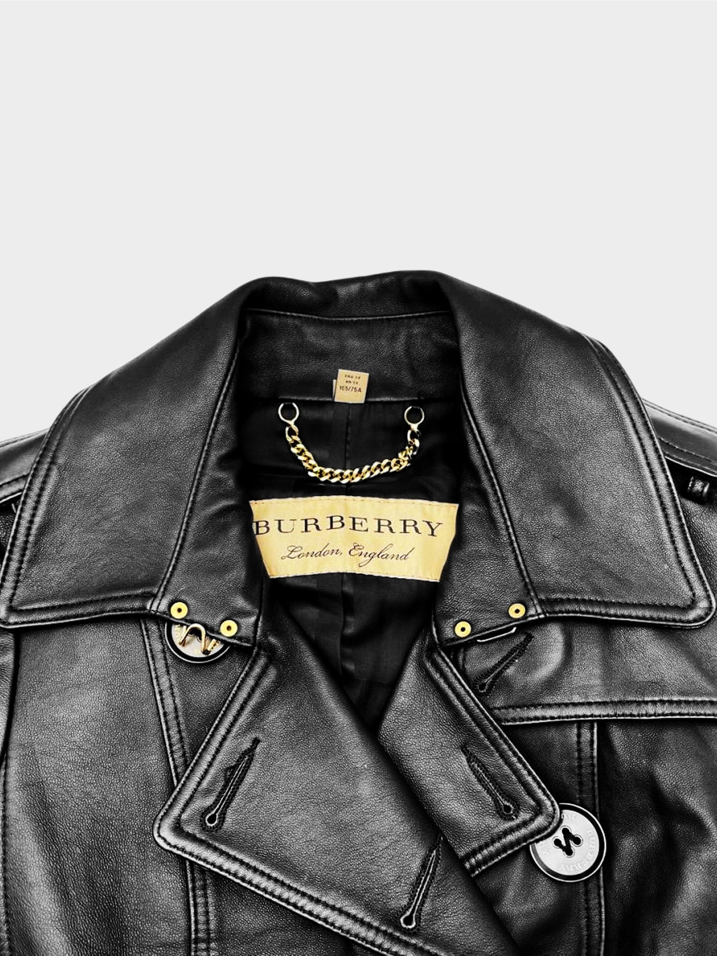 Burberry 2017 Black Sandringham Leather Trench Coat