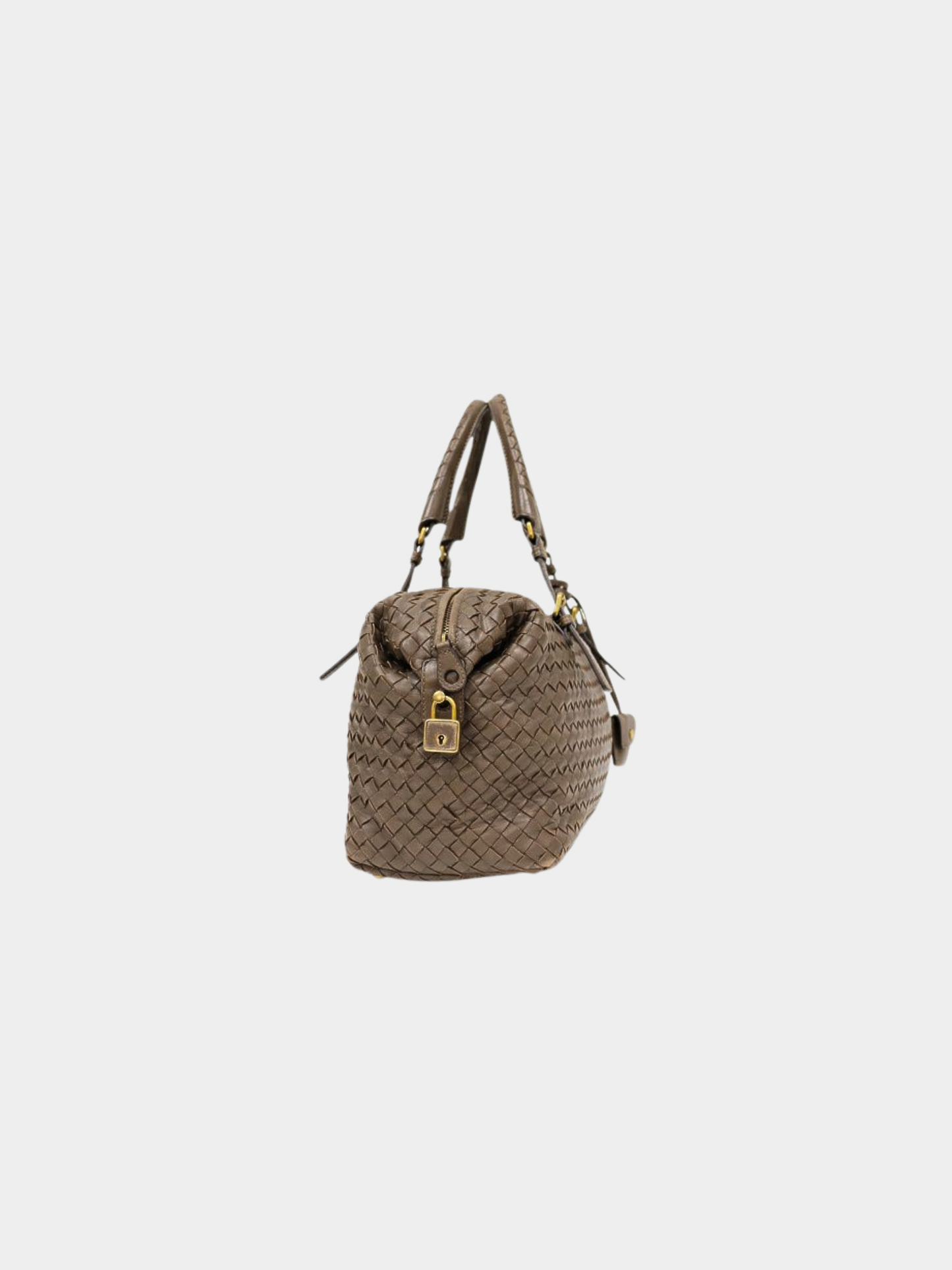 Bottega Veneta 2000s Brown Intrecciato Leather Handbag