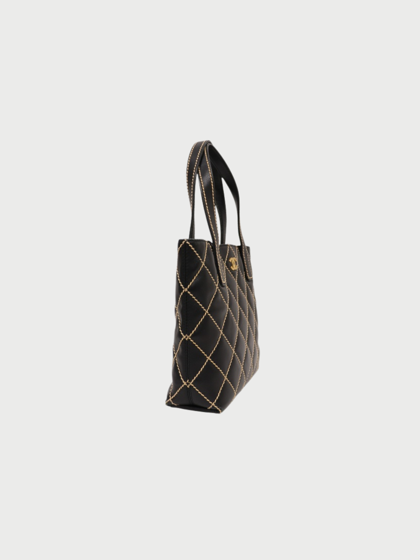 Chanel 2003 Black Leather Wild Stitch Handbag