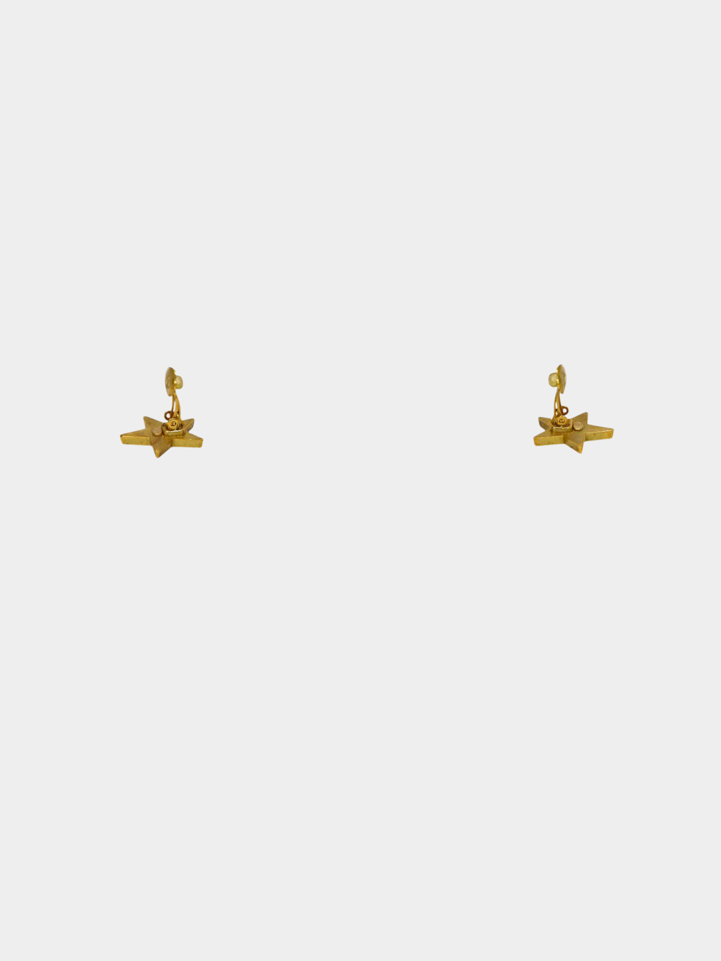 Chanel 2000s Black Gold Coco Star Earrings