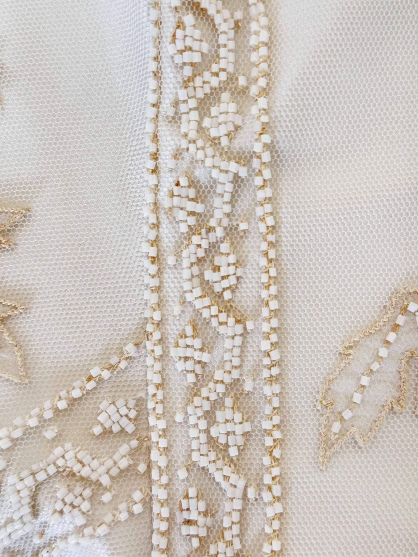 La Perla 1990s White Leaf Print Beaded Tube Top