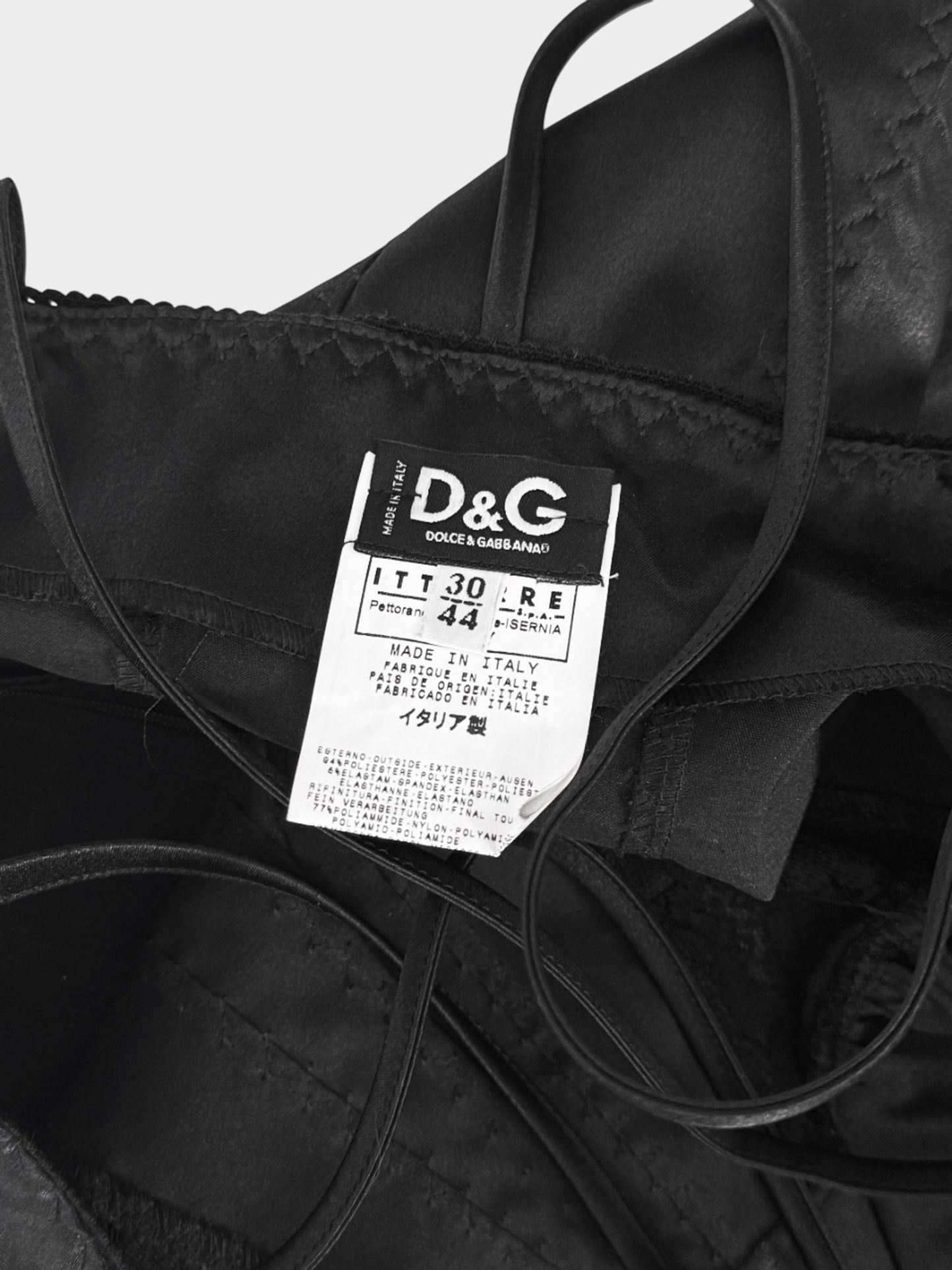 Dolce and Gabbana D&G 2000s Black Silk Bustier Dress