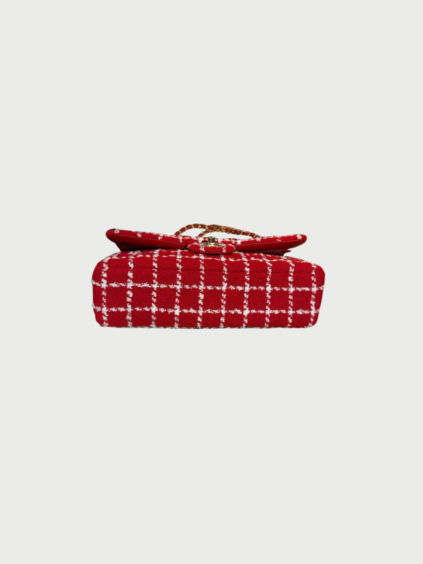 Chanel 2020s Red Tweed Double Flap Classic Bag