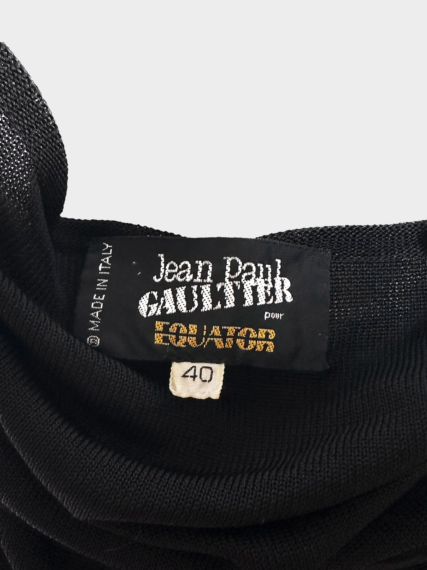 Jean Paul Gaultier 1984 Black Equator Pleated Mesh Dress