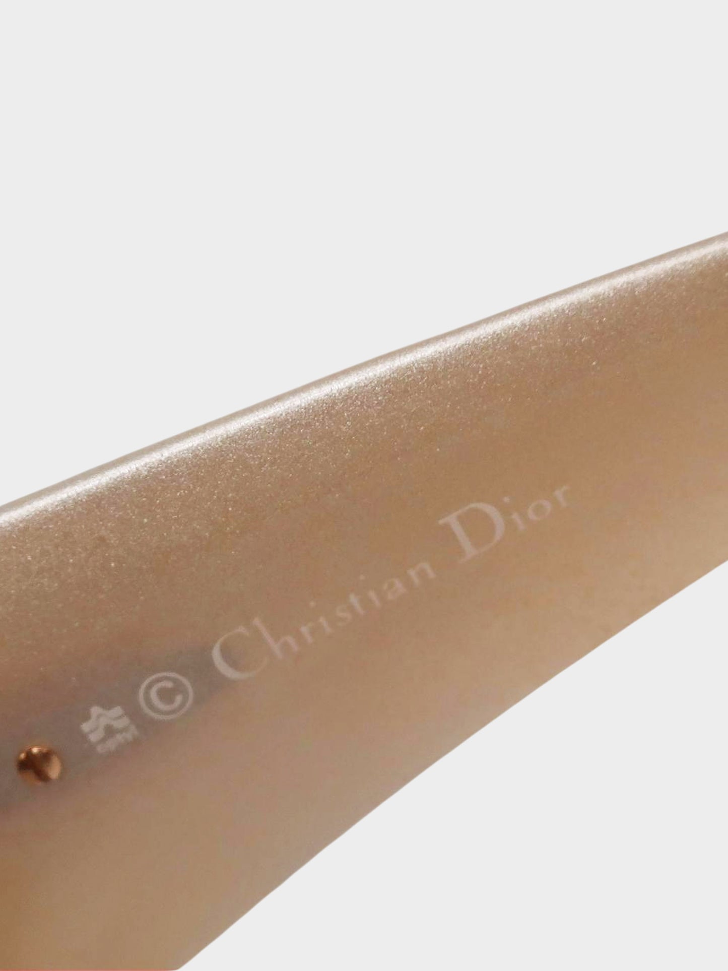Christian Dior 1990s Beige Exotic Geometric Sunglasses