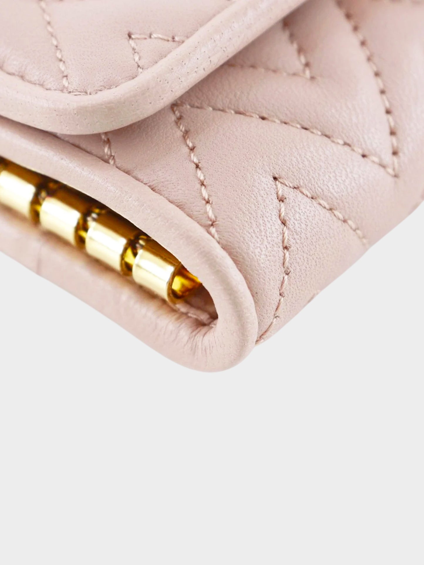 Miu Miu 2010s Pink Chevron Stitch Key Case