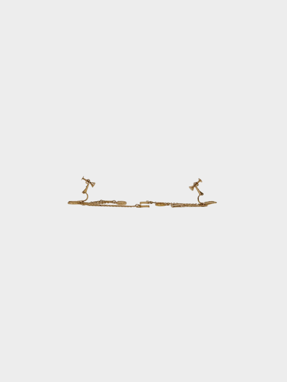 Christian Dior 2000s Gold Logo Drop Earrings