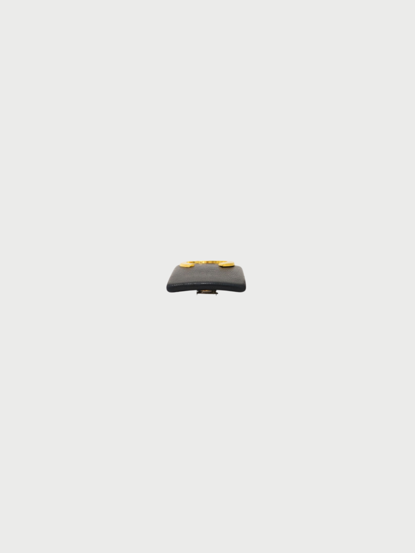 Chanel 1990s Black Leather COCO Barrette