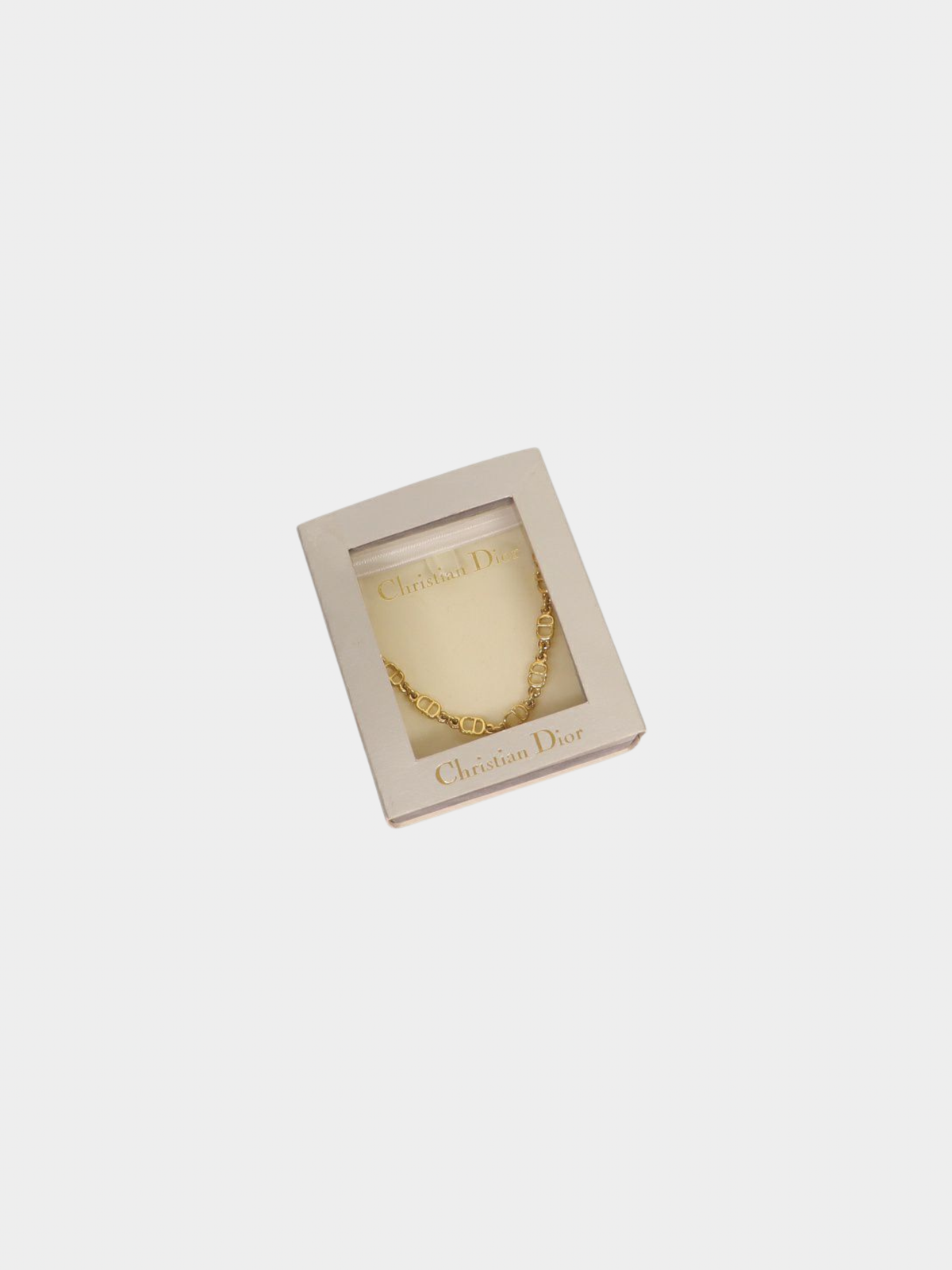 Christian Dior 2000s Gold Plated Metal CD Bracelet