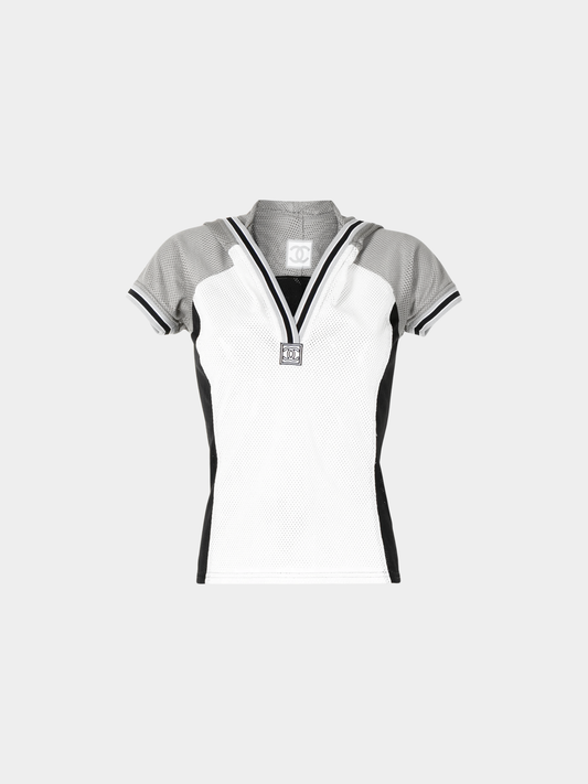 Chanel 2000s Monochrome Mesh Sport Top