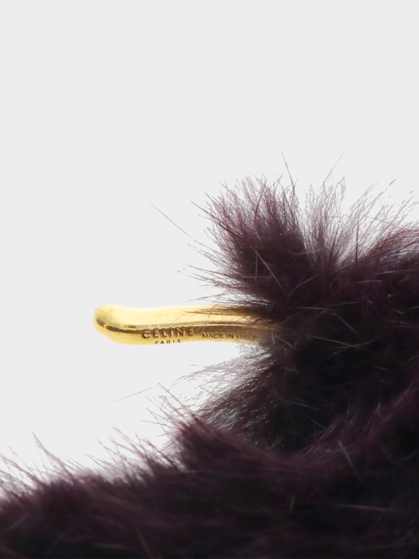 Céline by Phoebe Philo 2018 Amethyst Mink Fur Cuff Bracelet