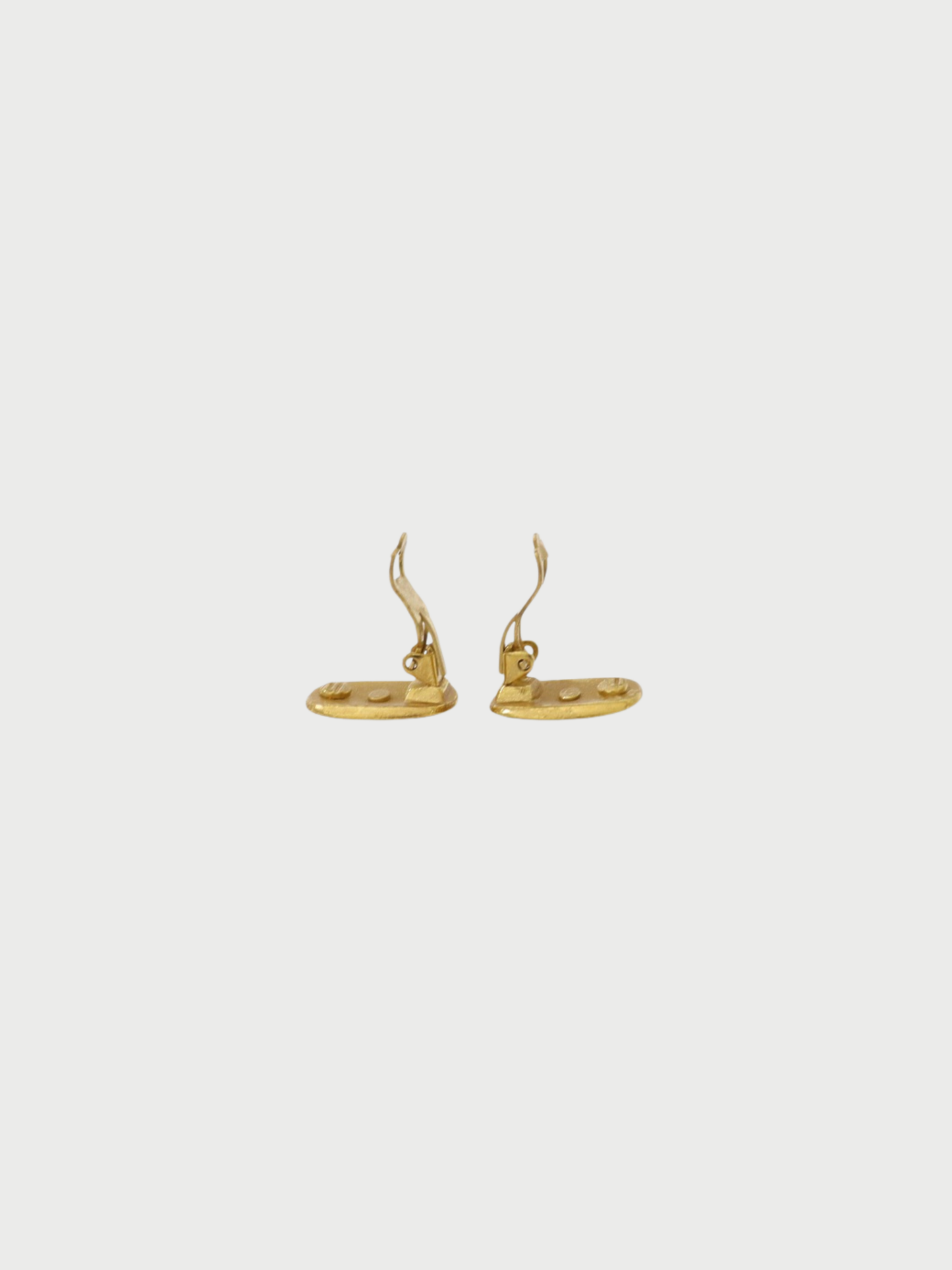 Chanel 2002 Gold Black Plated Metal COCO Earrings