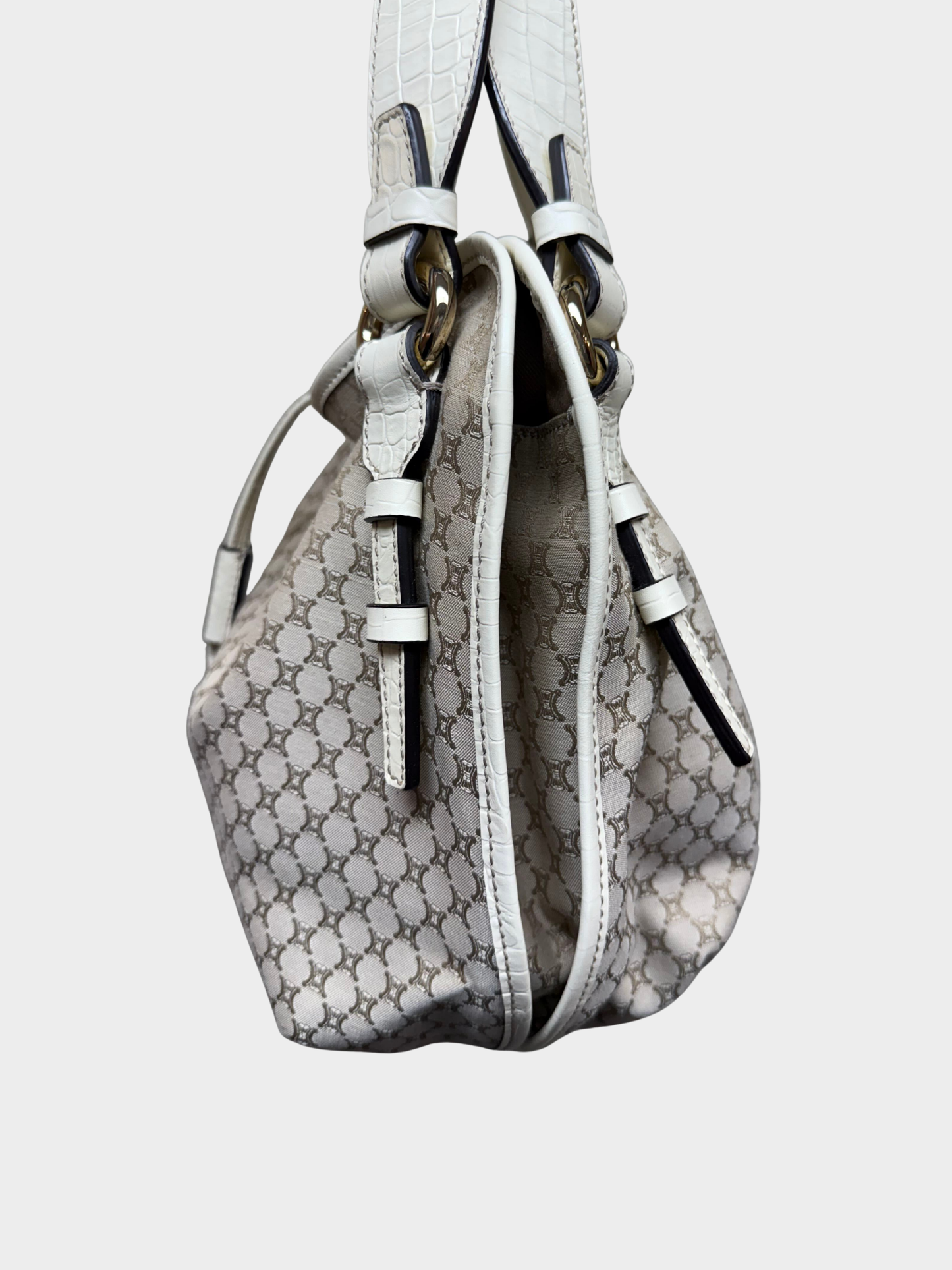 Prada 2000s Black Tessuto Nylon Box Calf Bowling Bag