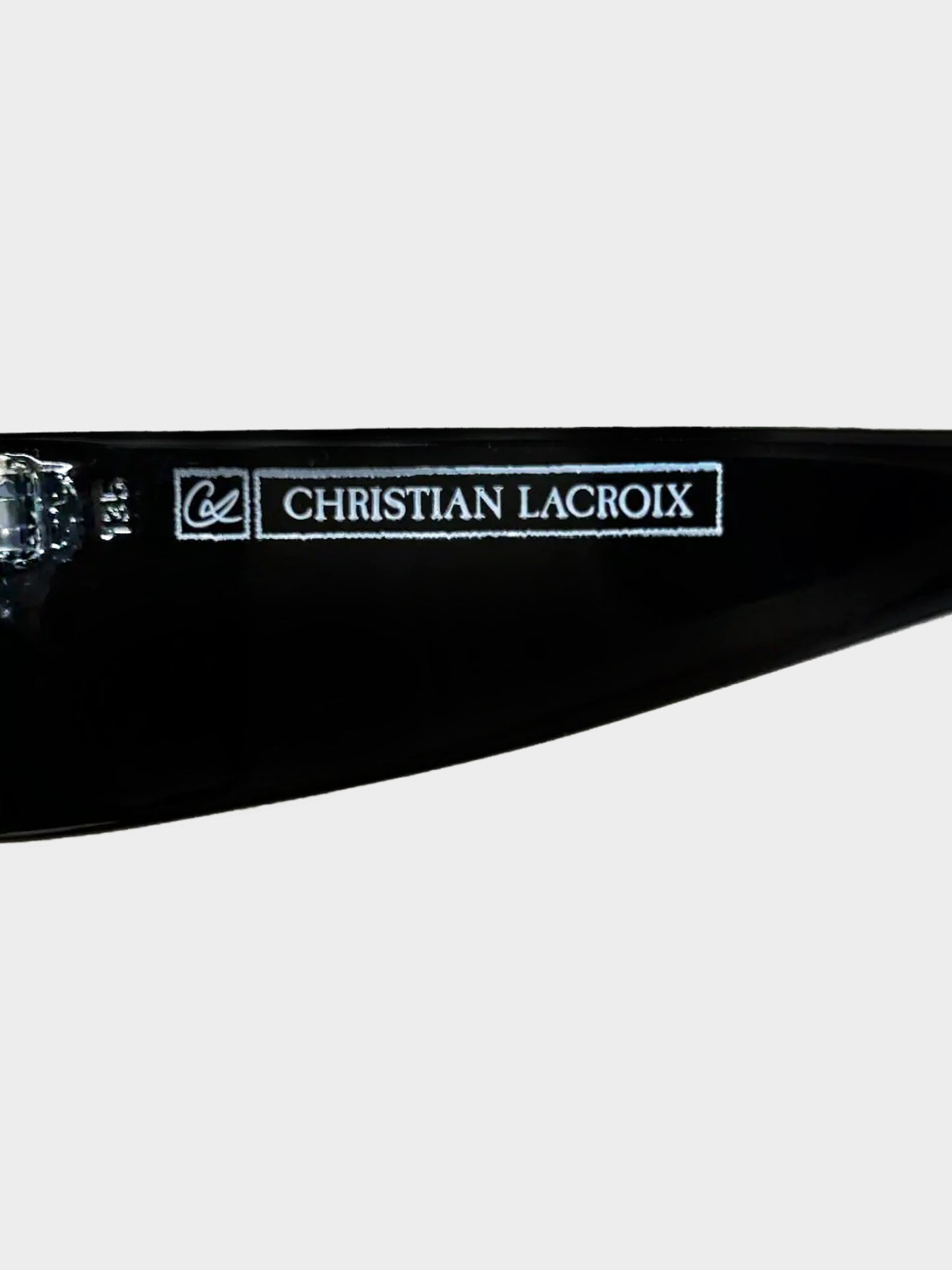 Christian Lacroix 1990s Black and Gold Cat Eye Sunglasses